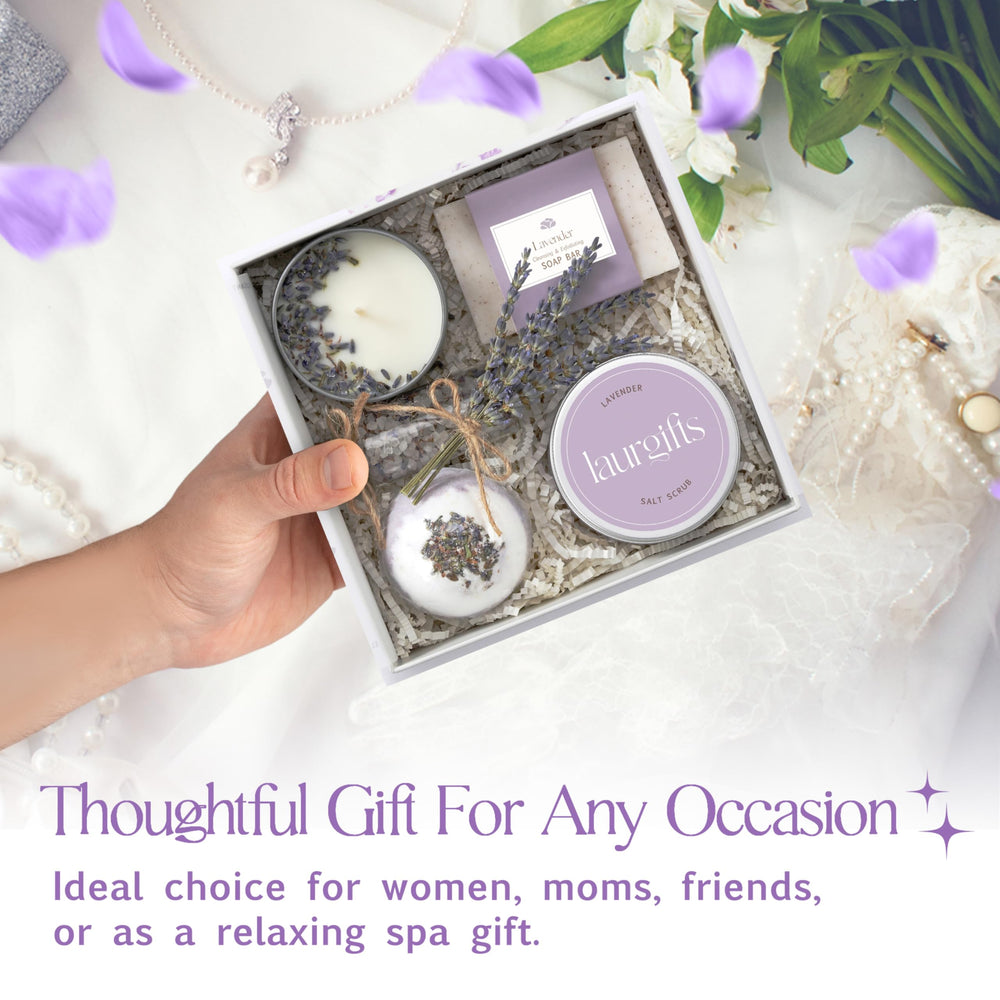LaurGifts lavender gift set collection shot shows a versatile wellness gift idea