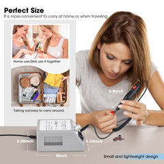 LAVAED compact-design nail drill fits easily in handheld setups