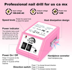 LAVAED nail drill high-torque motor delivers consistent speed for tough nails