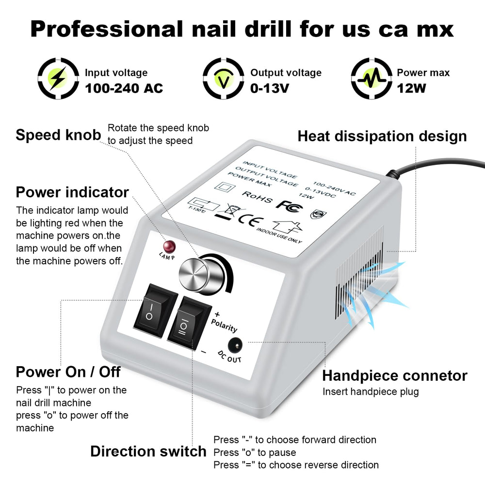 LAVAED nail drill with low-noise operation reduces workspace distraction