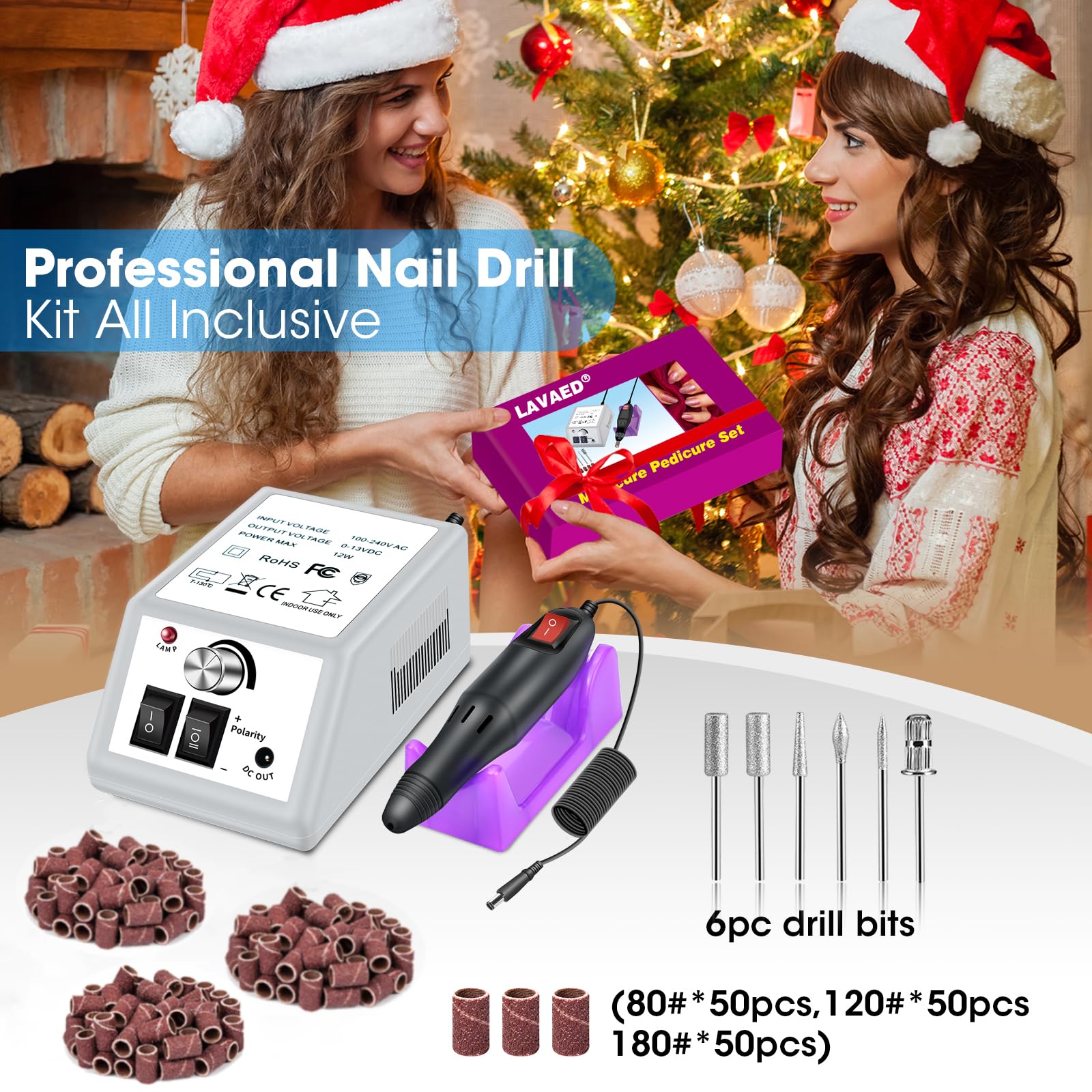 LAVAED multifunctional nail drill supports manicure, pedicure and smoothing tasks