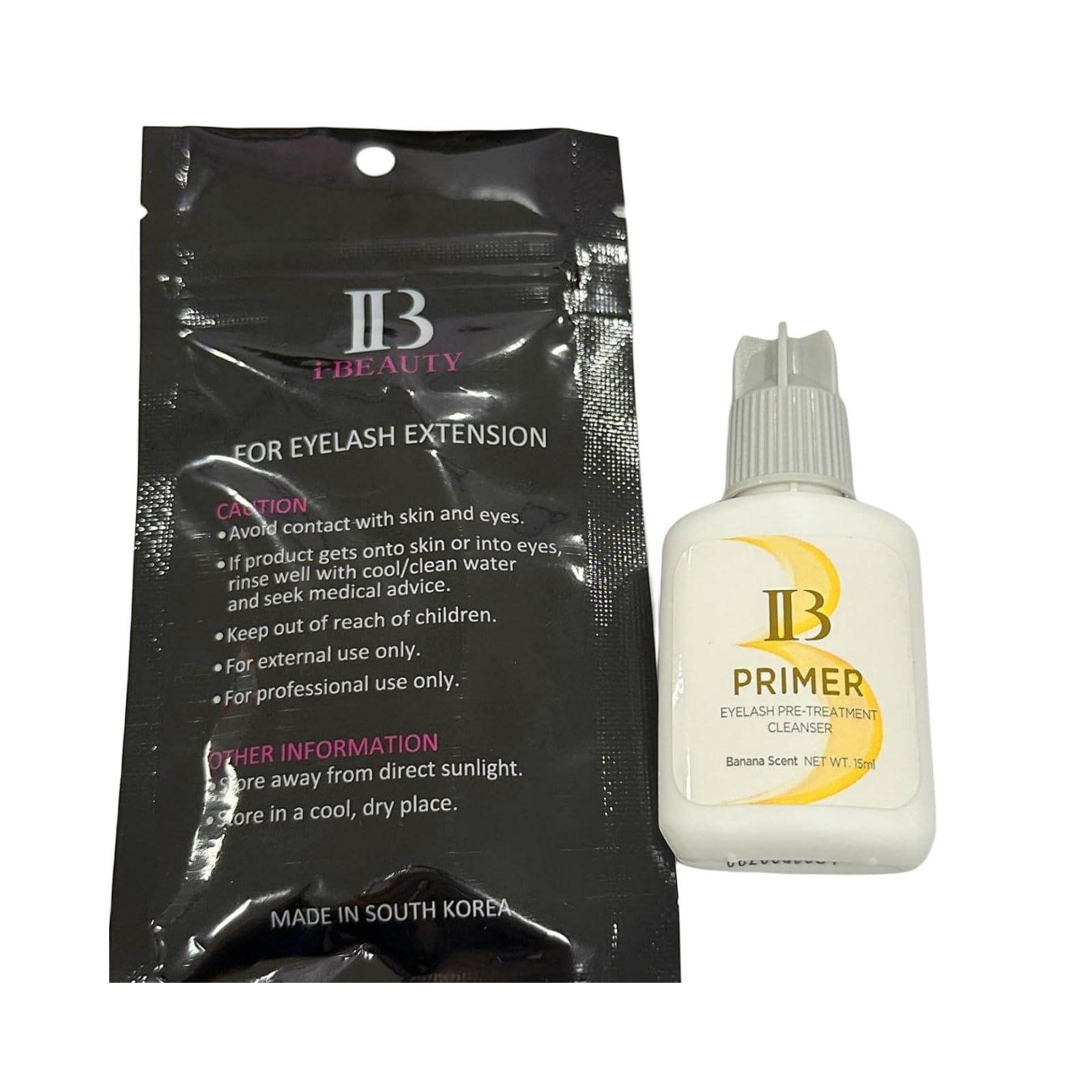 LAVALANDO IB Beauty lash glue bottle side view shows compact packaging.