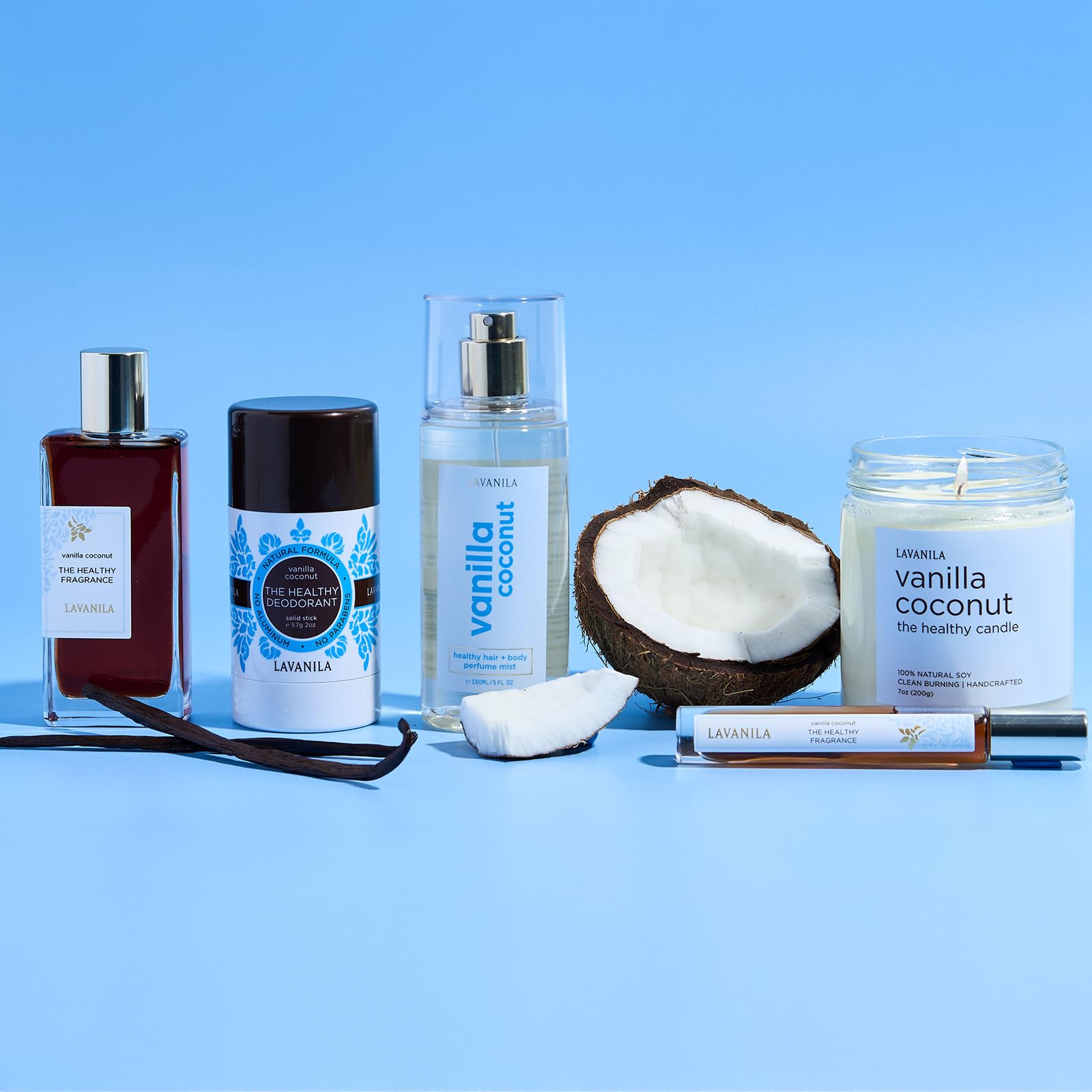 Lavanila Madagascar vanilla detail emphasizes premium, natural fragrance notes.