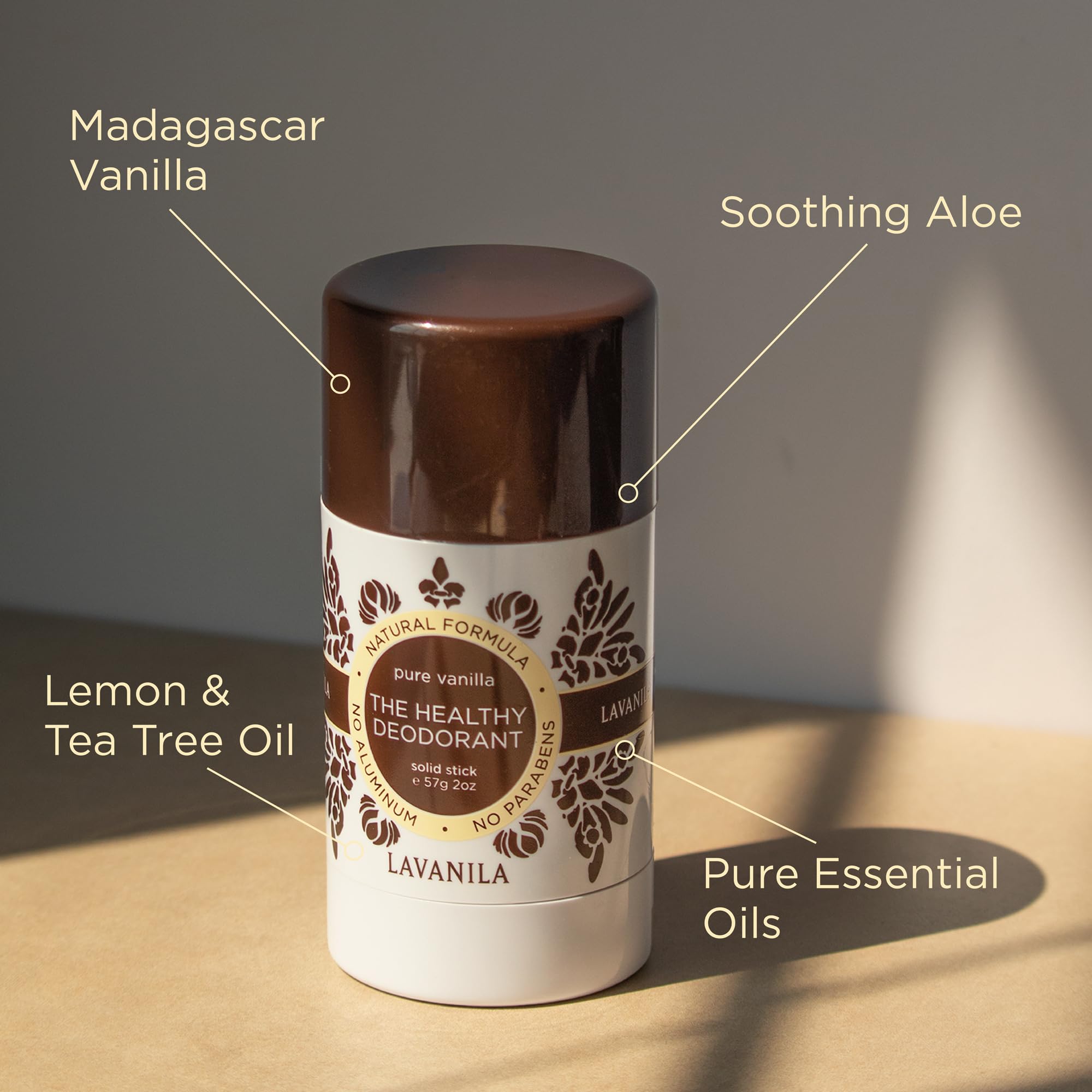 Lavanila Pure Vanilla deodorant glides on smoothly for easy application.