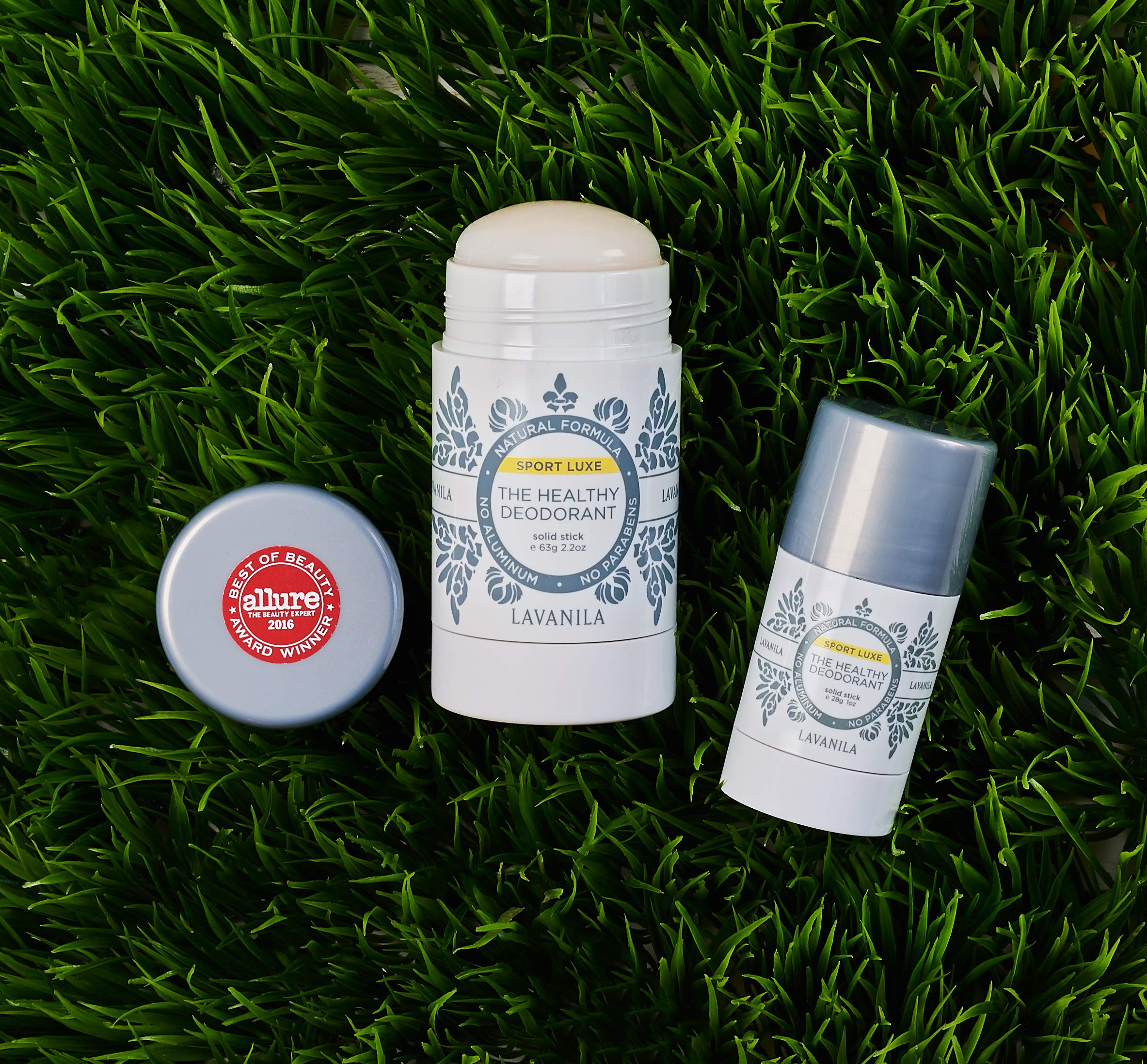 Lavanila Sport Luxe ingredients label highlights beta glucan and Smartsport technology.