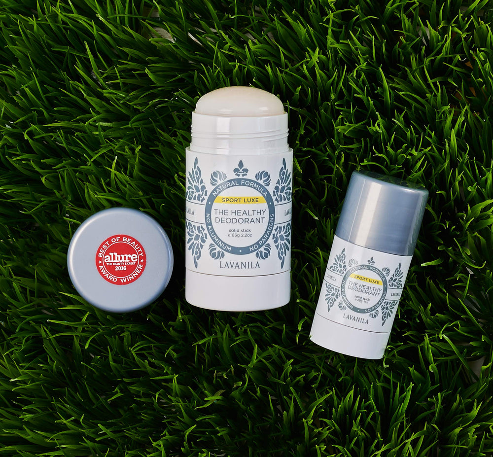 Lavanila Sport Luxe ingredients label highlights beta glucan and Smartsport technology.