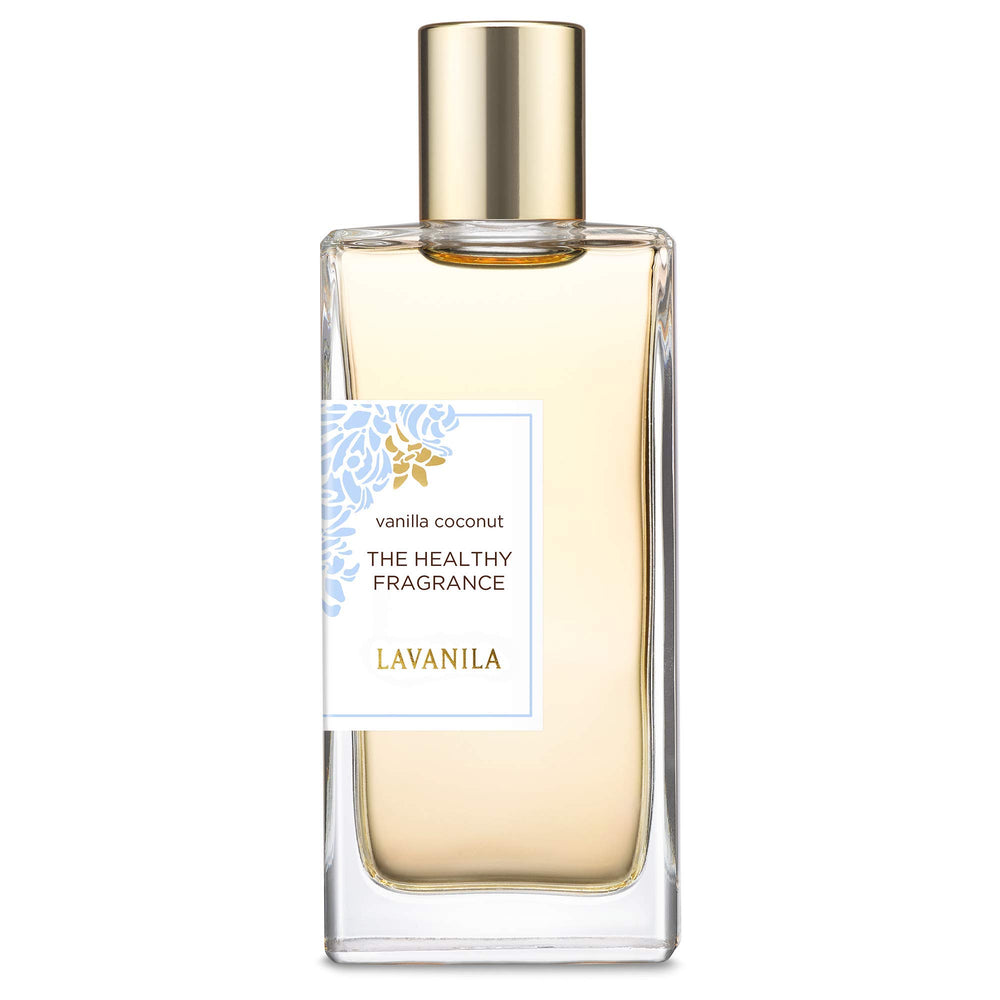 Lavanila Vanilla Coconut perfume bottle, showcasing tropical fragrance with clean, natural ingredients for everyday wear.