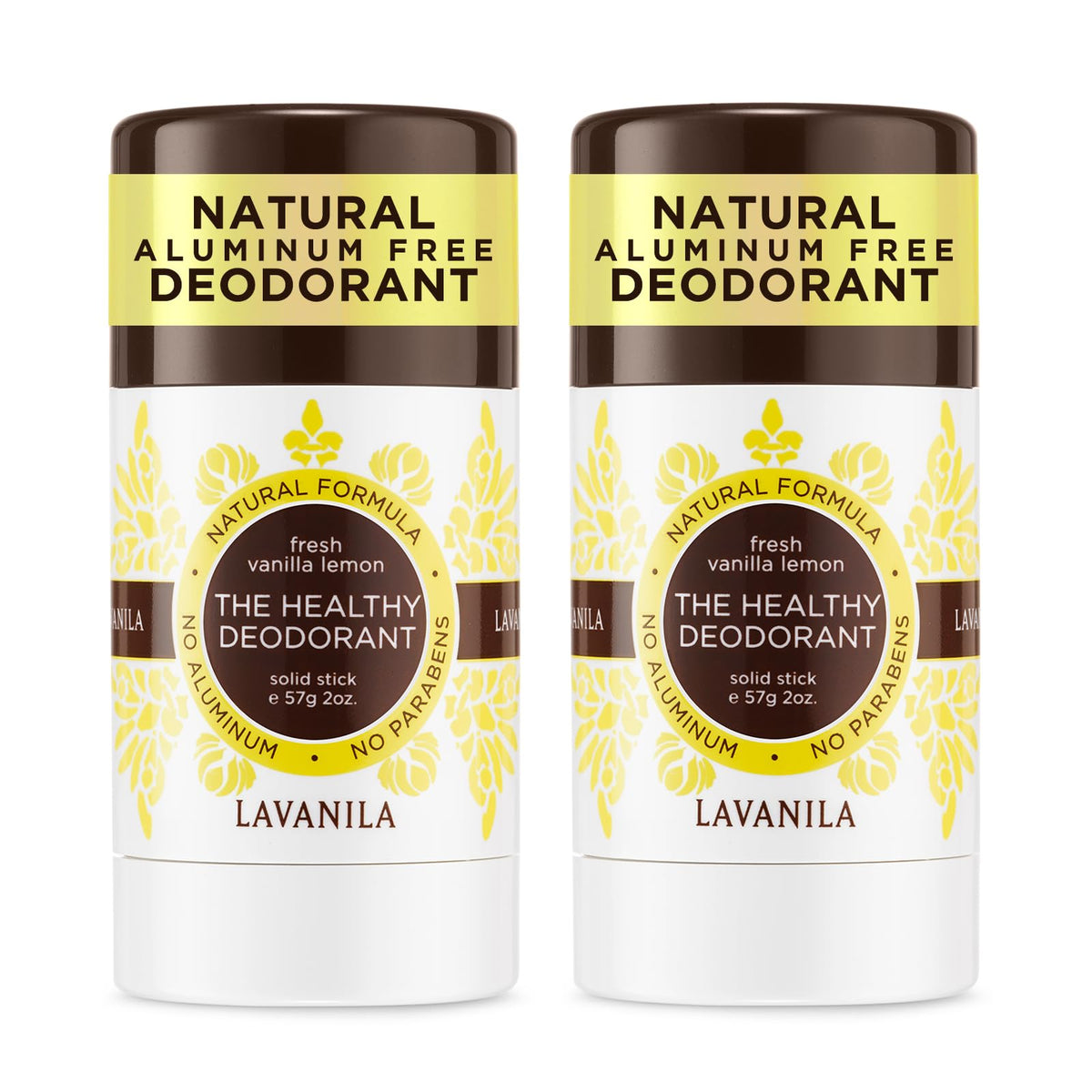 Lavanila Vanilla Lemon deodorant stick close-up showing smooth glide for daily freshness