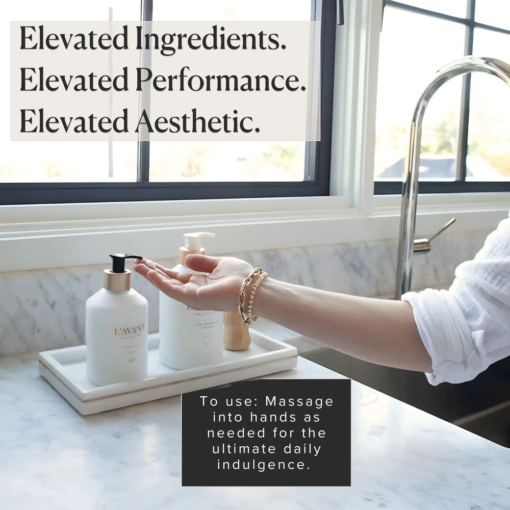 L'AVANT Collective 10 oz packaging emphasizes long-lasting, premium hand care.