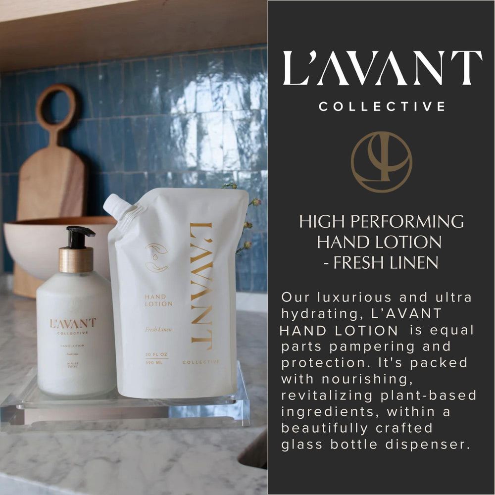 Fast absorbing hydration from L'AVANT Collective luxury hand lotion refill