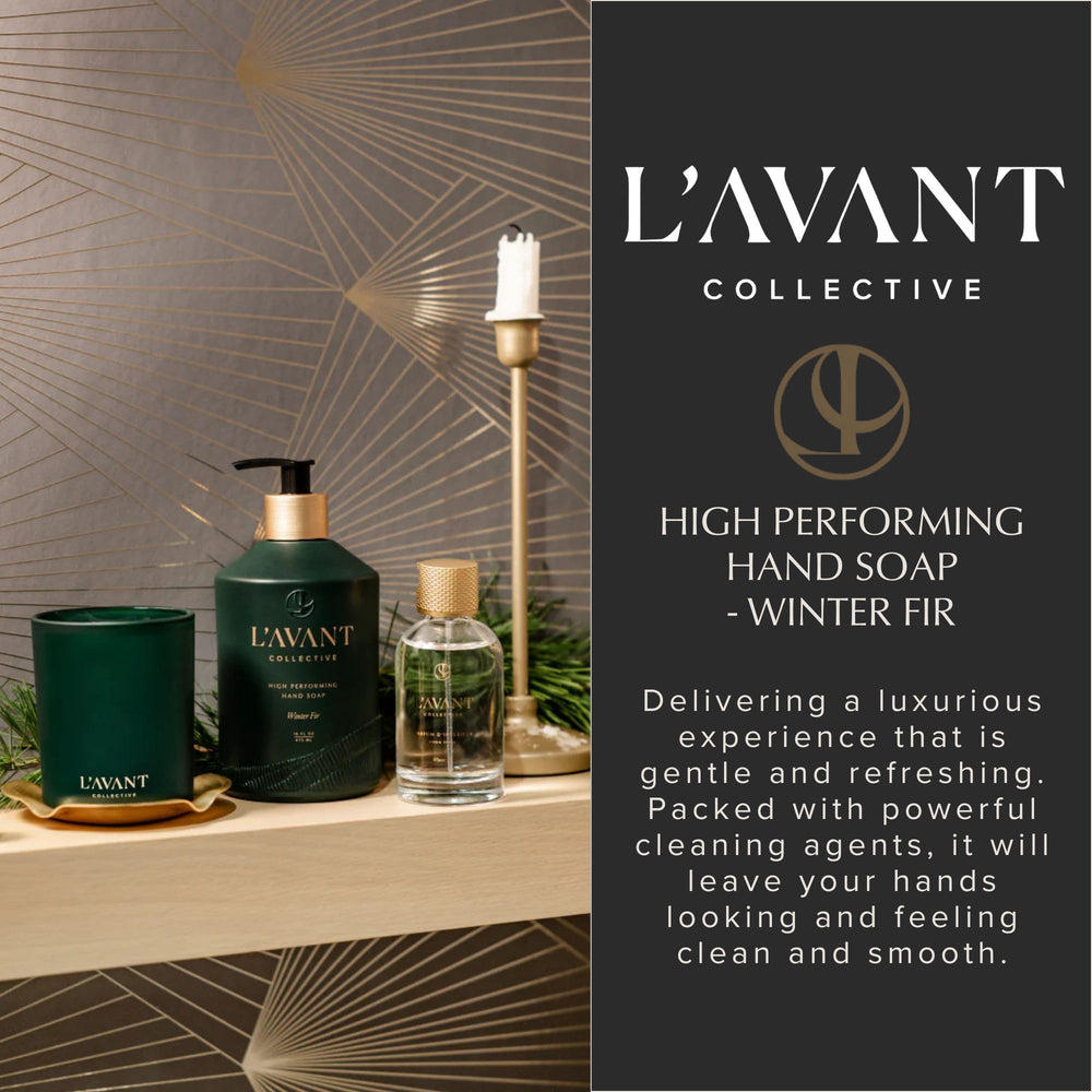 L'AVANT Collective hand soap reusable-glass-bottle promotes sustainable storage and refillability.