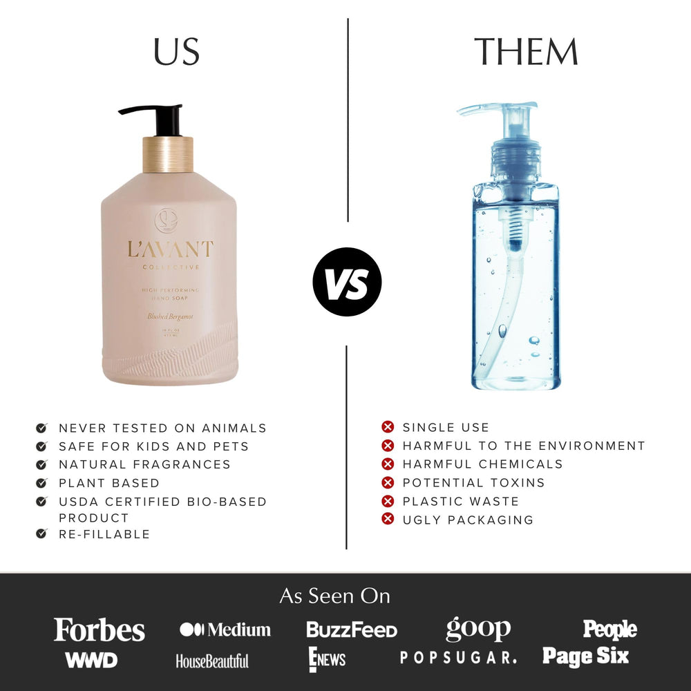 L’AVANT Collective soft hands after wash implies silky skin after cleansing.