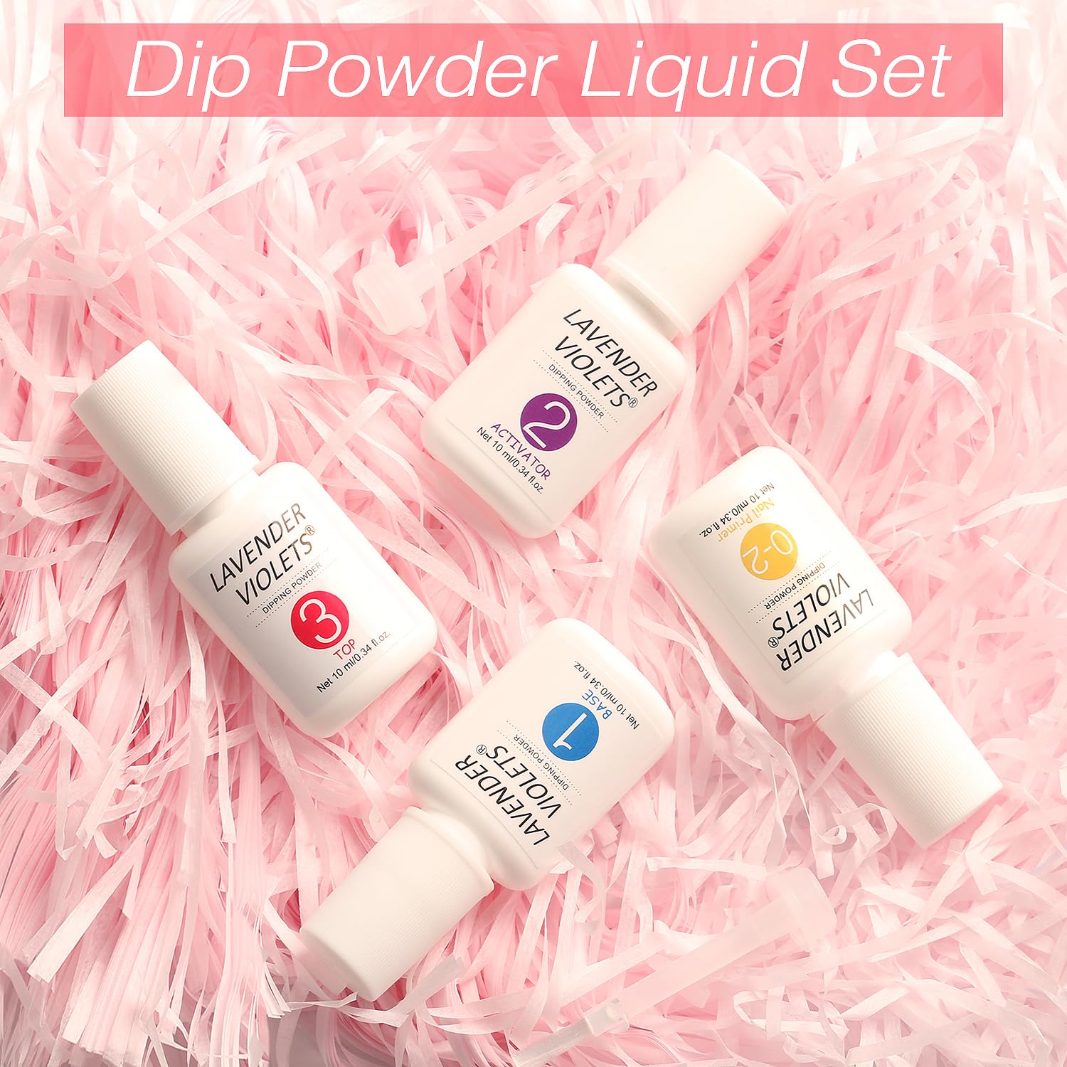 Lavender Violets nail primer bottle provides a smooth base for dip nails.