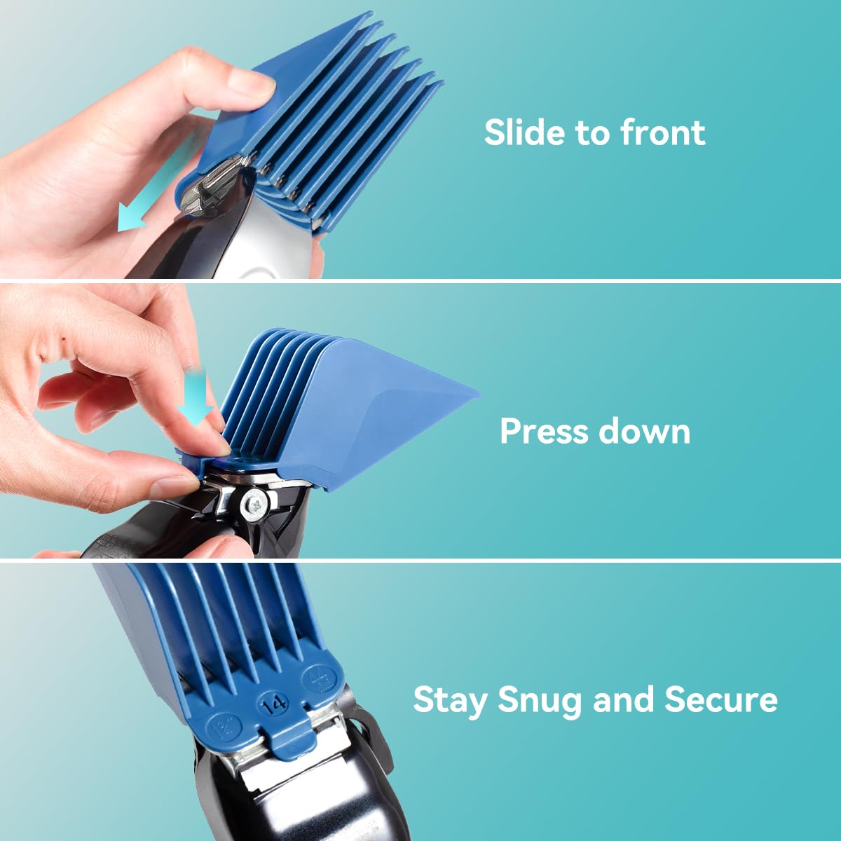 LAVEST clipper guards lengths illustration displaying six size options