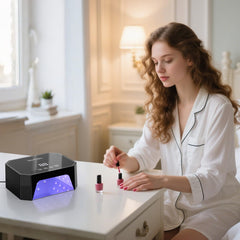 Lavinda 54W nail lamp side profile highlighting compact footprint for easy storage