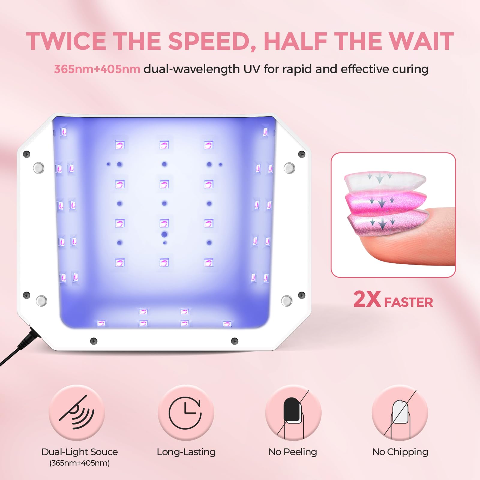 Lavinda 54W UV lamp hands-free sensor powers on with hand insertion for convenient curing