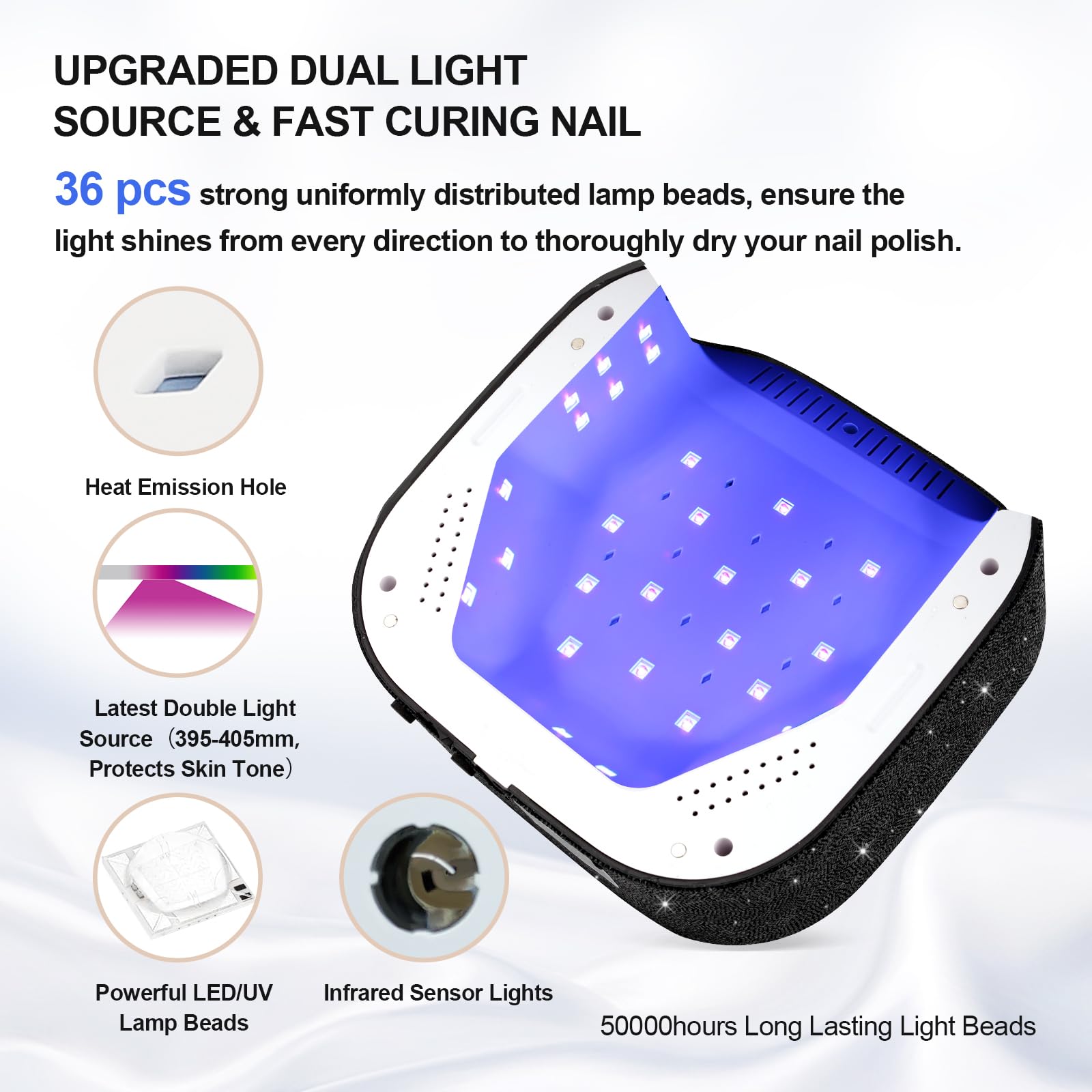 Lavinda 54W UV nail lamp fast curing with 365 and 405 nm light