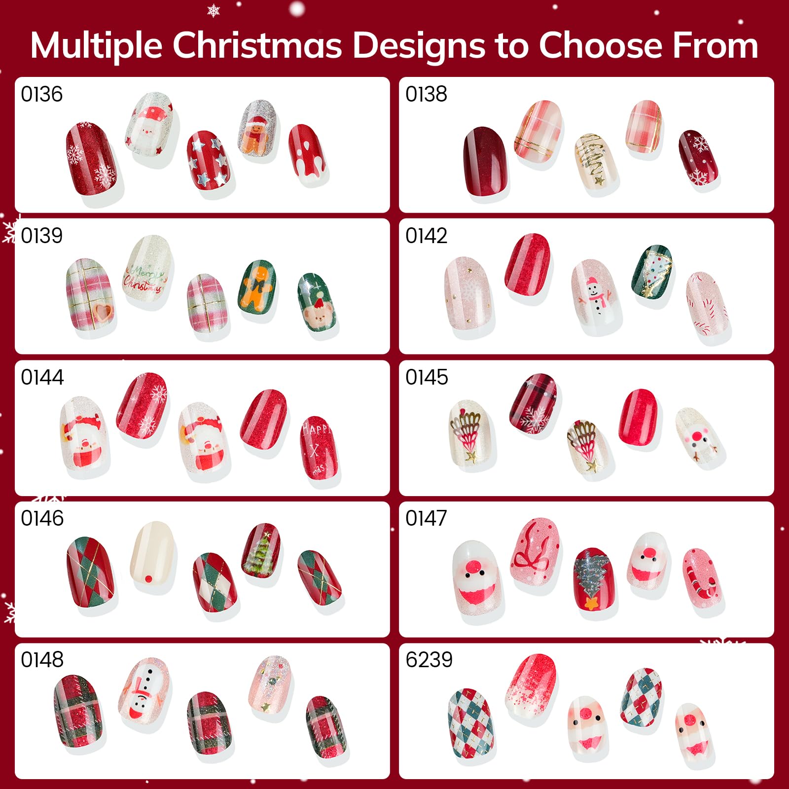 Lavinda Christmas nail strips applied at home for salon-like results