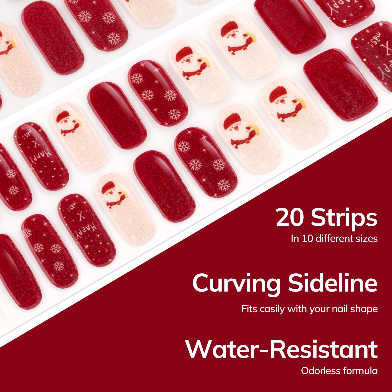 Lavinda golden-tree nail strips for luminous, party-ready nails.