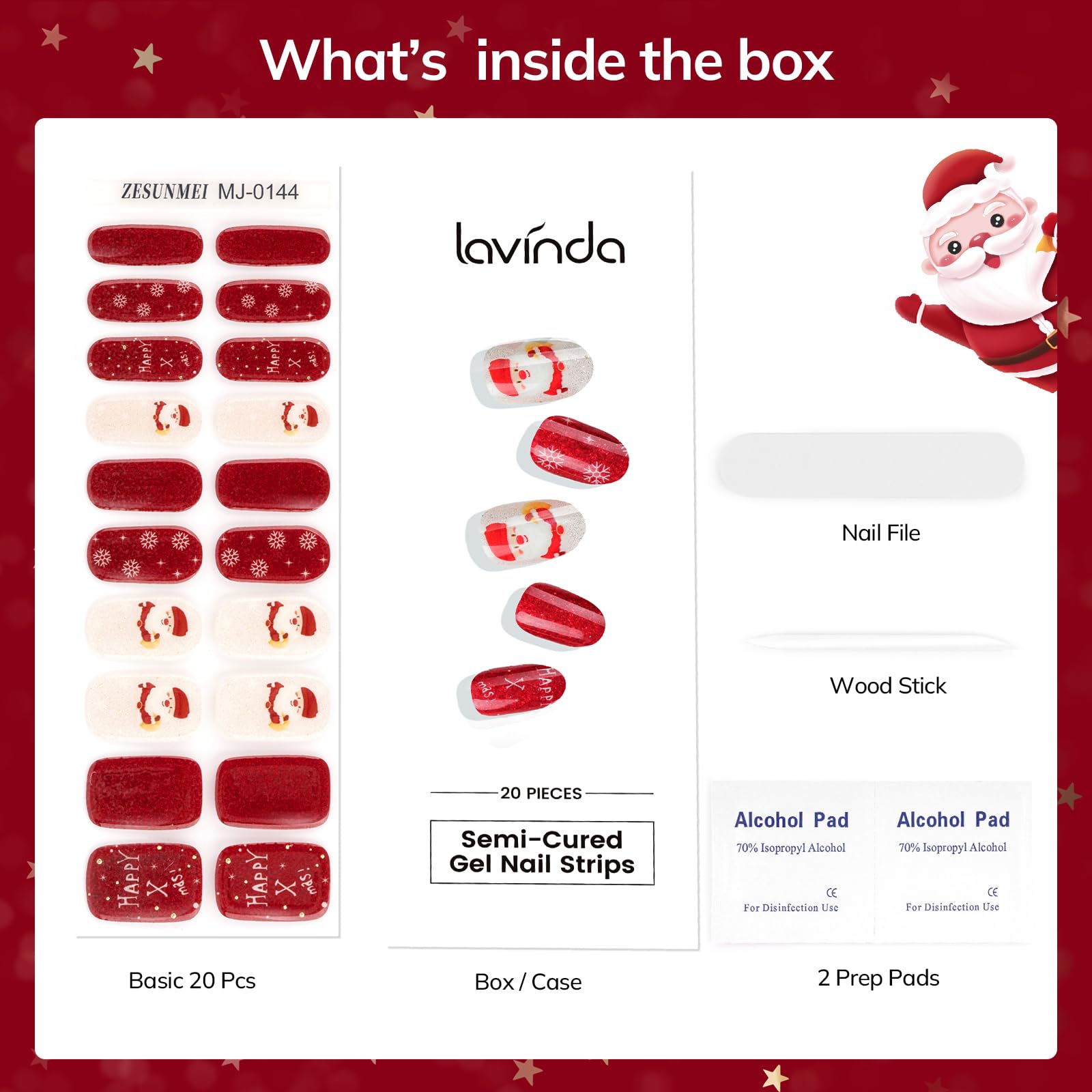 Lavinda nail file included for precise shaping and fit.