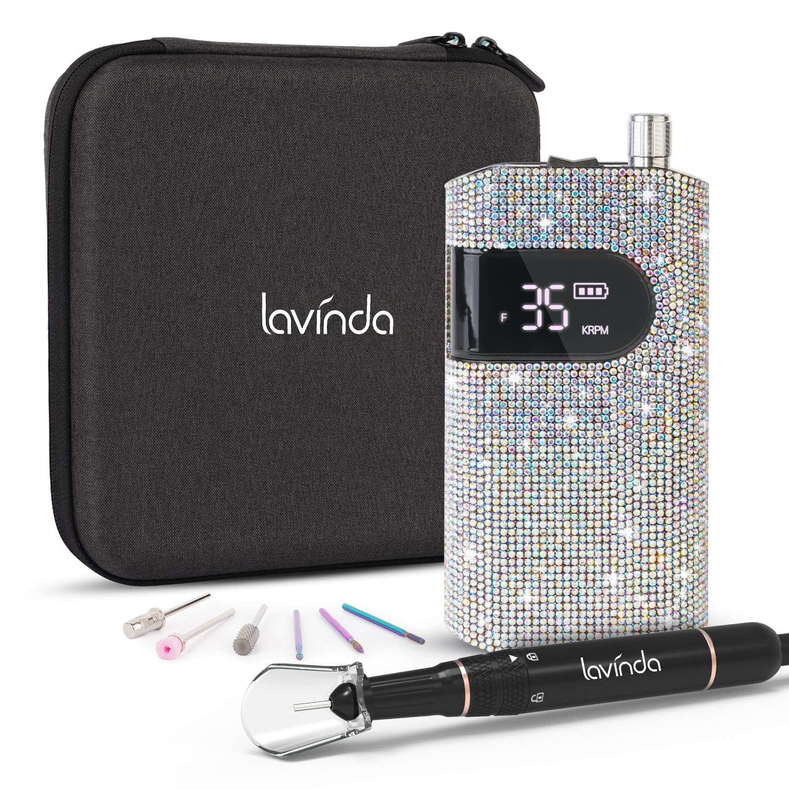Lavinda Diamond nail drill 35000RPM cordless design for precise acrylic shaping