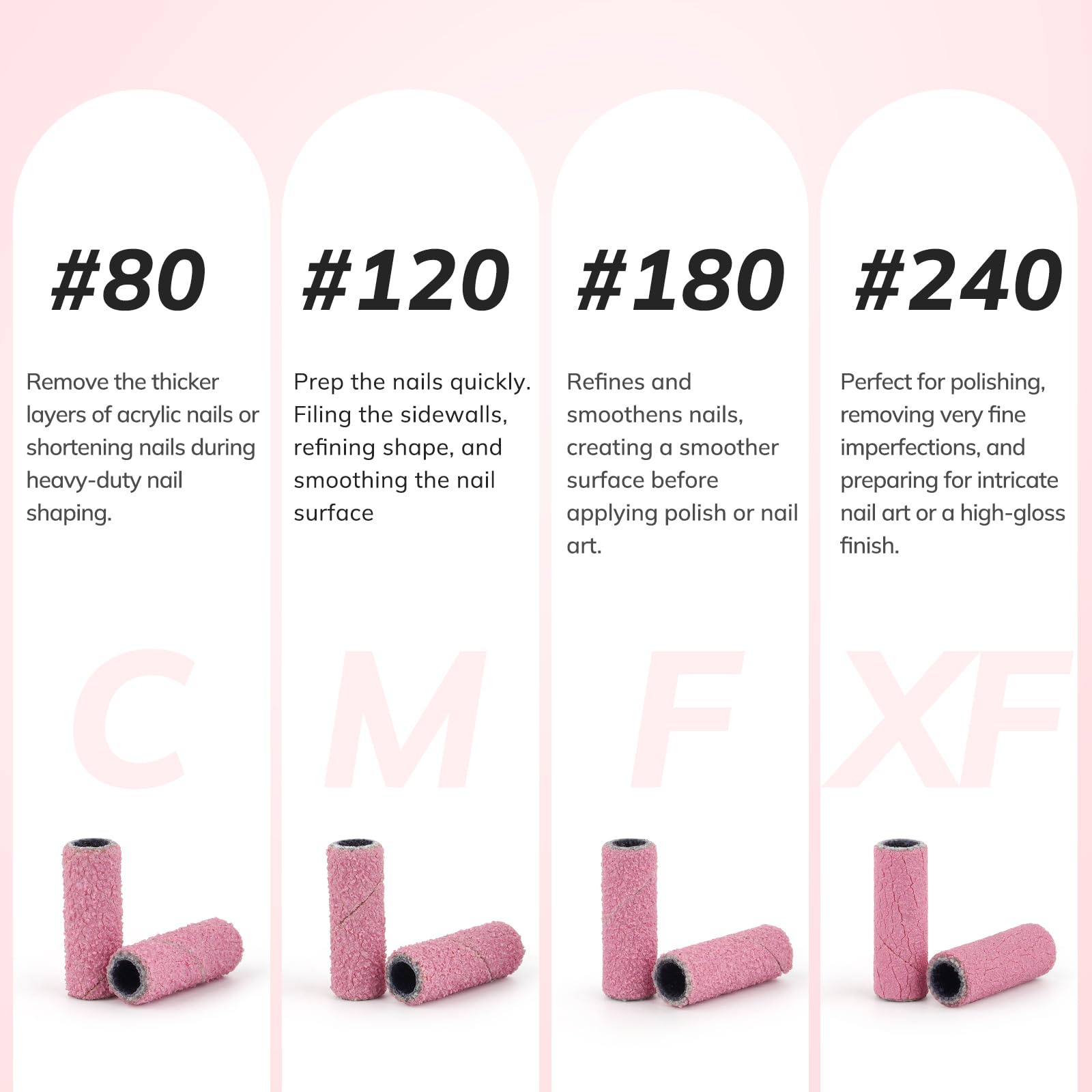 Lavinda pink mini sanding bands close-up highlight the smooth abrasive surface for flawless finishes.