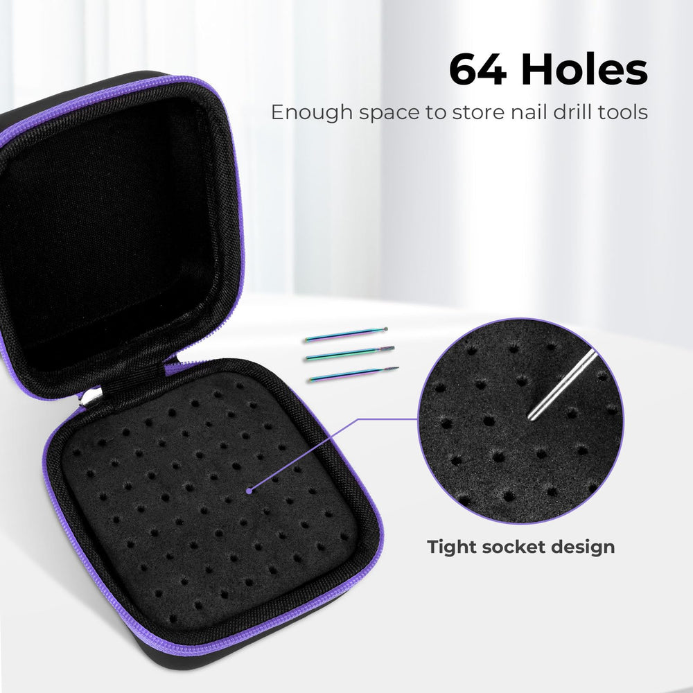Lavinda Nail Drill Bits Holder dustproof cap closed protects tools during travel and storage