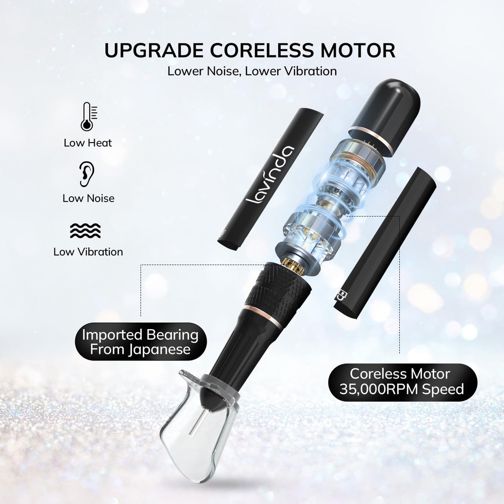 Lavinda cordless portable nail drill ready for on-the-go manicures