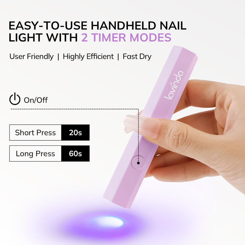 Lavinda mini nail lamp cordless for mobile manicures on the go