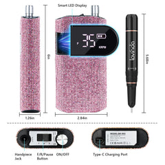 Lavinda cordless nail drill battery offers long-lasting portable power for travel.