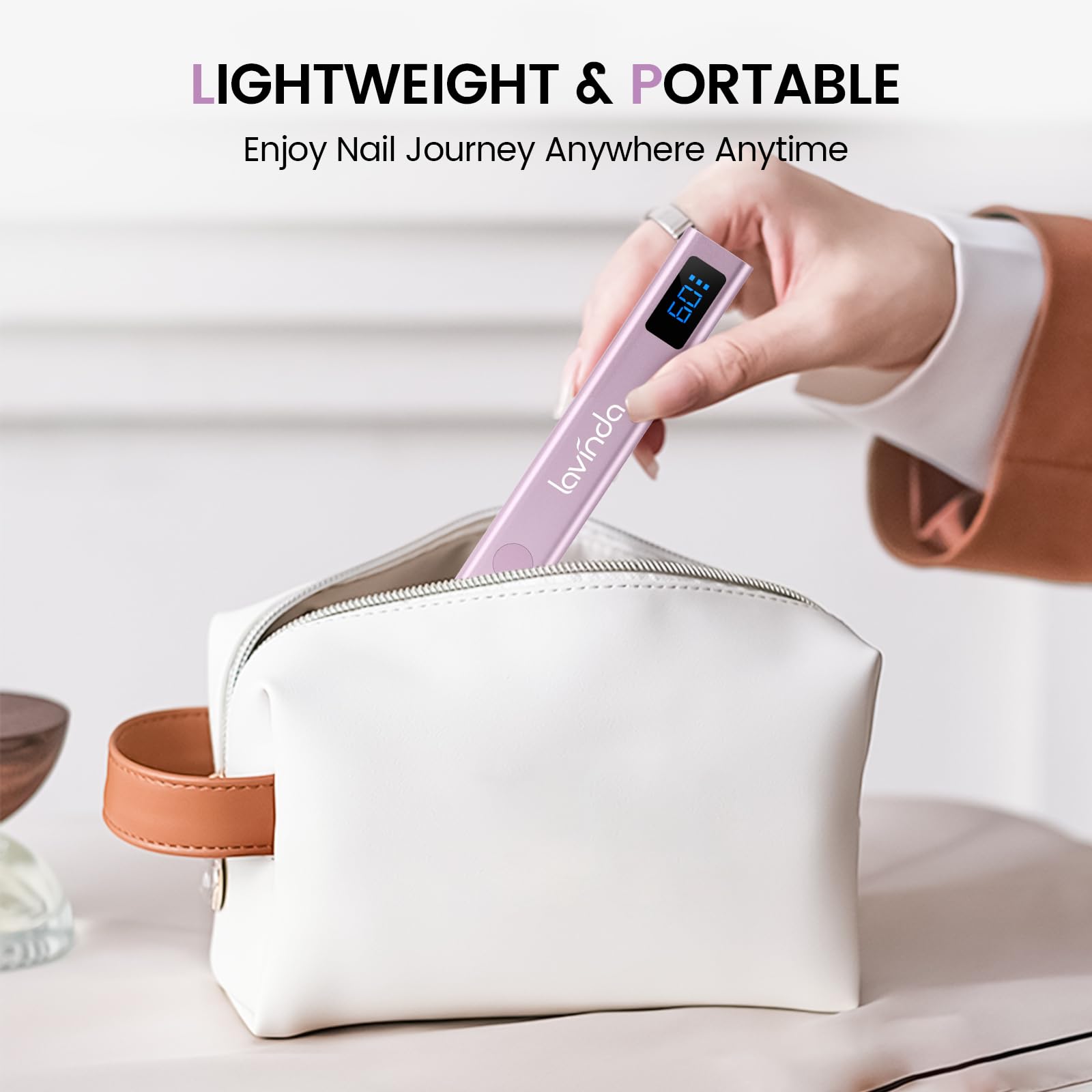Lavinda single finger curing lamp supports detailed nail art.