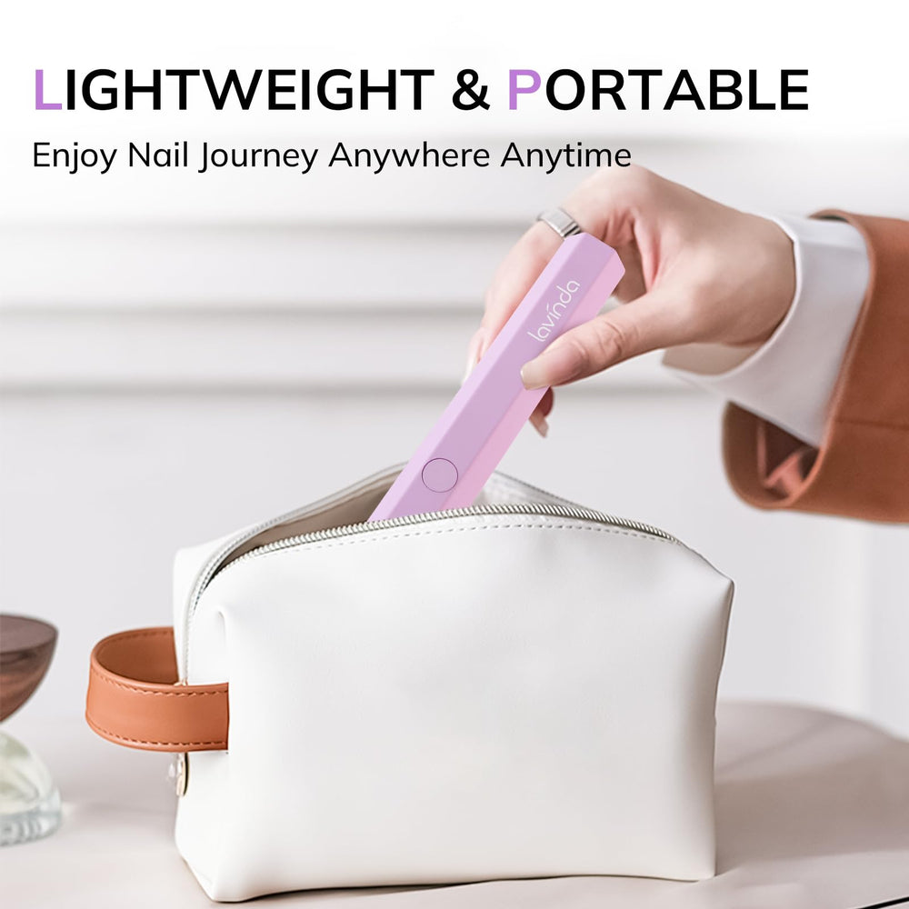 Lavinda USB rechargeable nail lamp ready for charging on the go