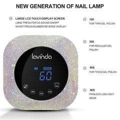 Lavinda UV LED Nail Lamp detachable base enables easy cleaning and flexible setup.