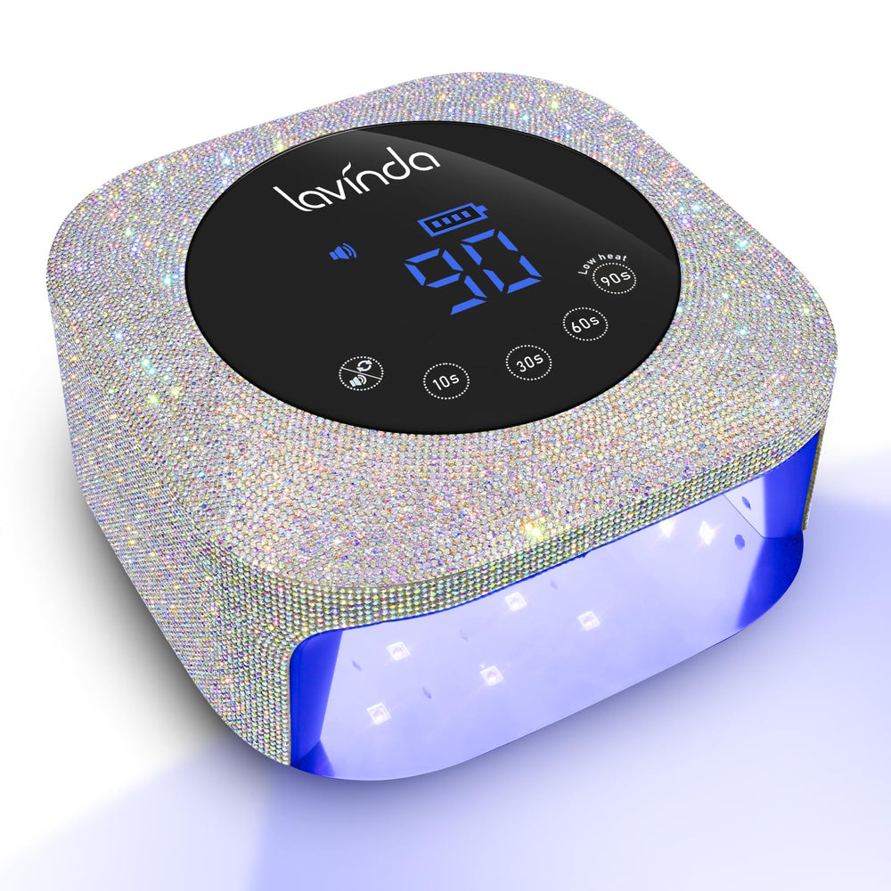 Lavinda UV LED Nail Lamp front view highlights compact design and quick gel curing potential.