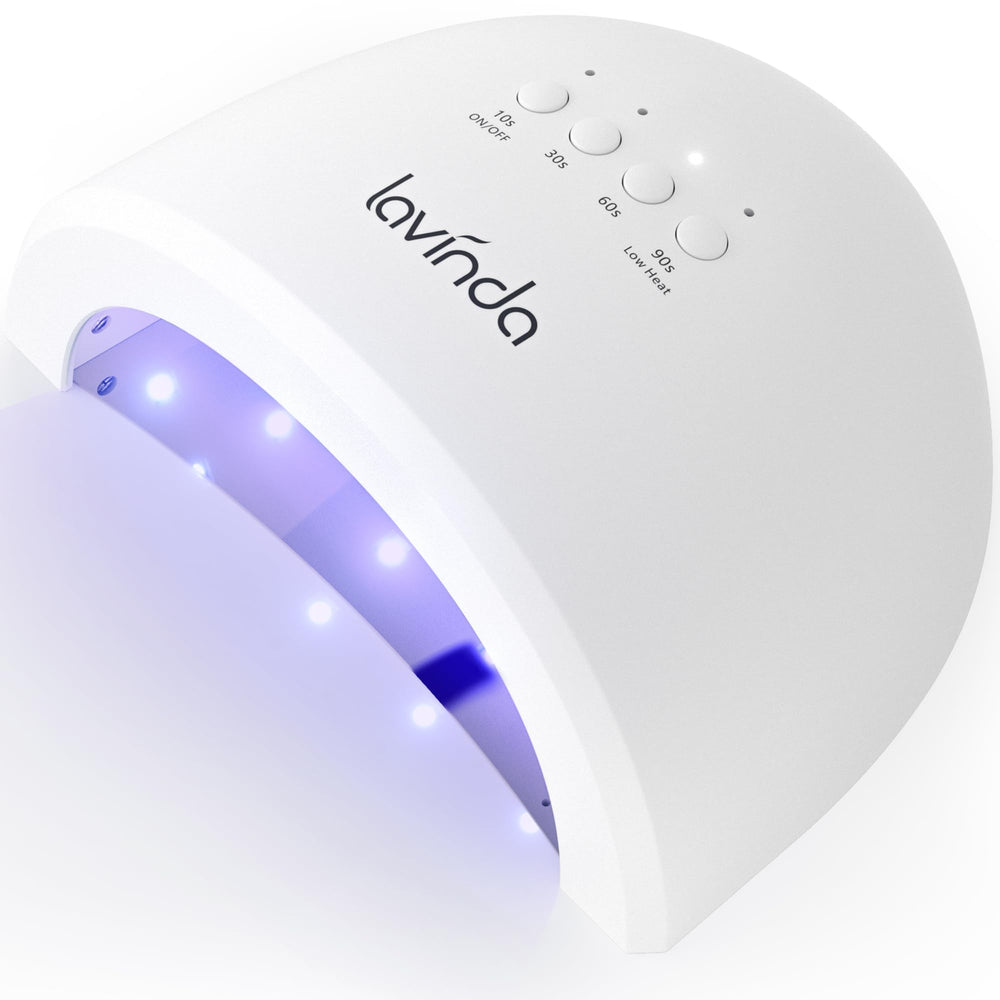 Lavinda UV LED Nail Lamp front view with matte finish and compact design for home use.