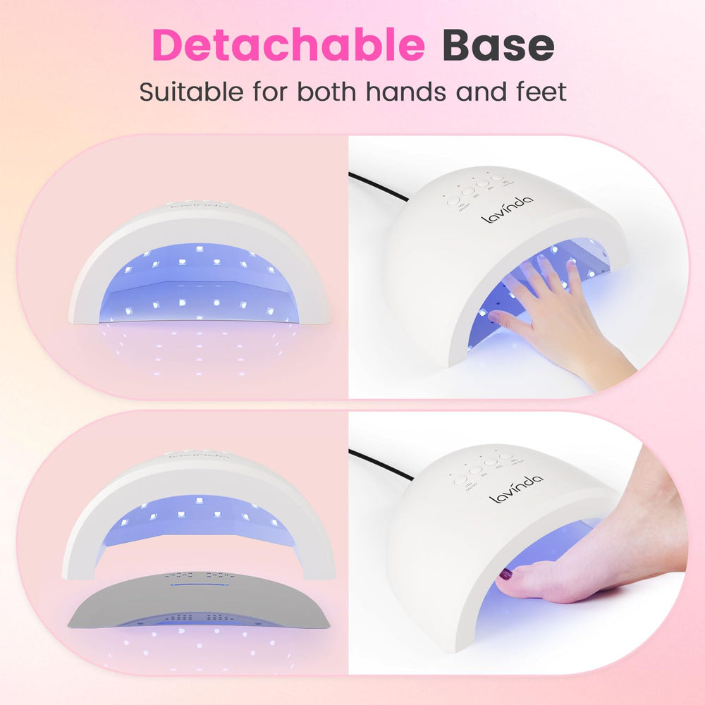 Lavinda UV LED Nail Lamp in a professional salon-like setup.