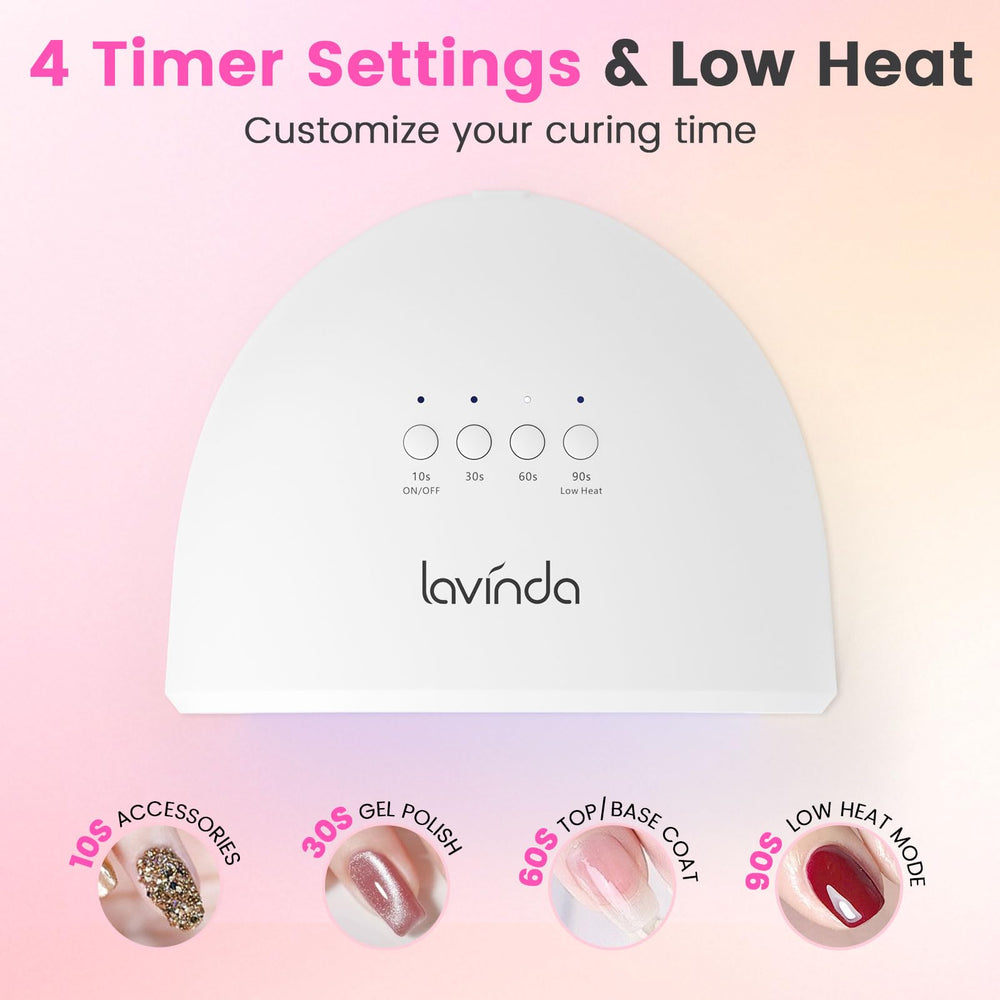 Lavinda UV LED Nail Lamp top view demonstrates large curing space.