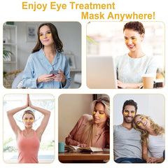 LAVONE 24K gold eye patches with collagen close-up suggesting firmer, smoother eye contour.