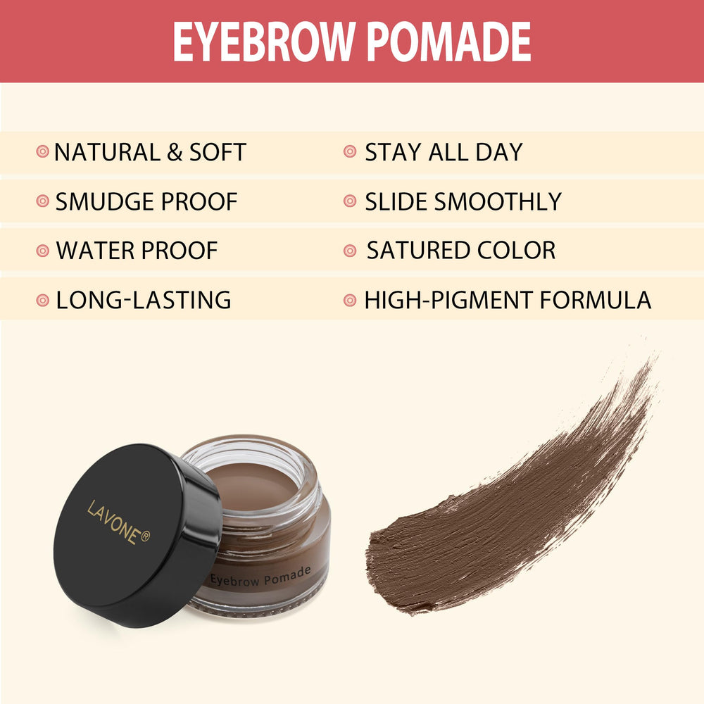 LAVONE brow kit comes with a zippered pouch for easy portability.