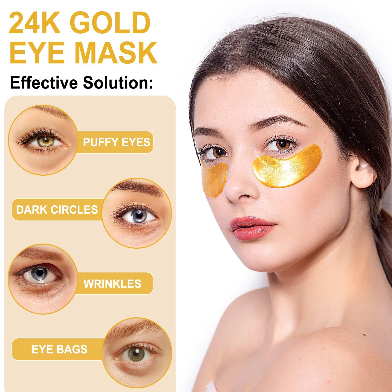 LAVONE eye patches being applied under the eyes for quick refresh.