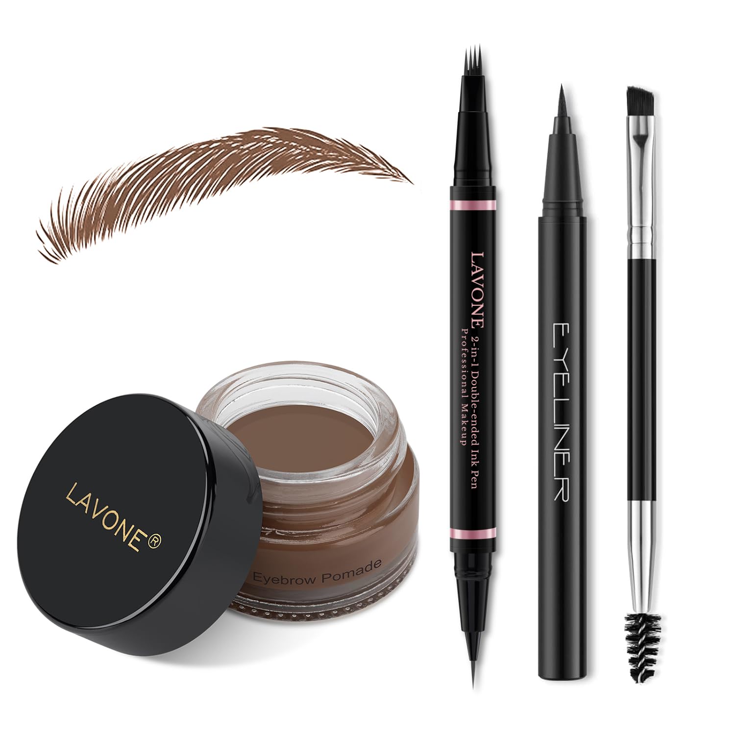 LAVONE eyebrow pen microblading Brunette creates hair-like strokes for natural brows