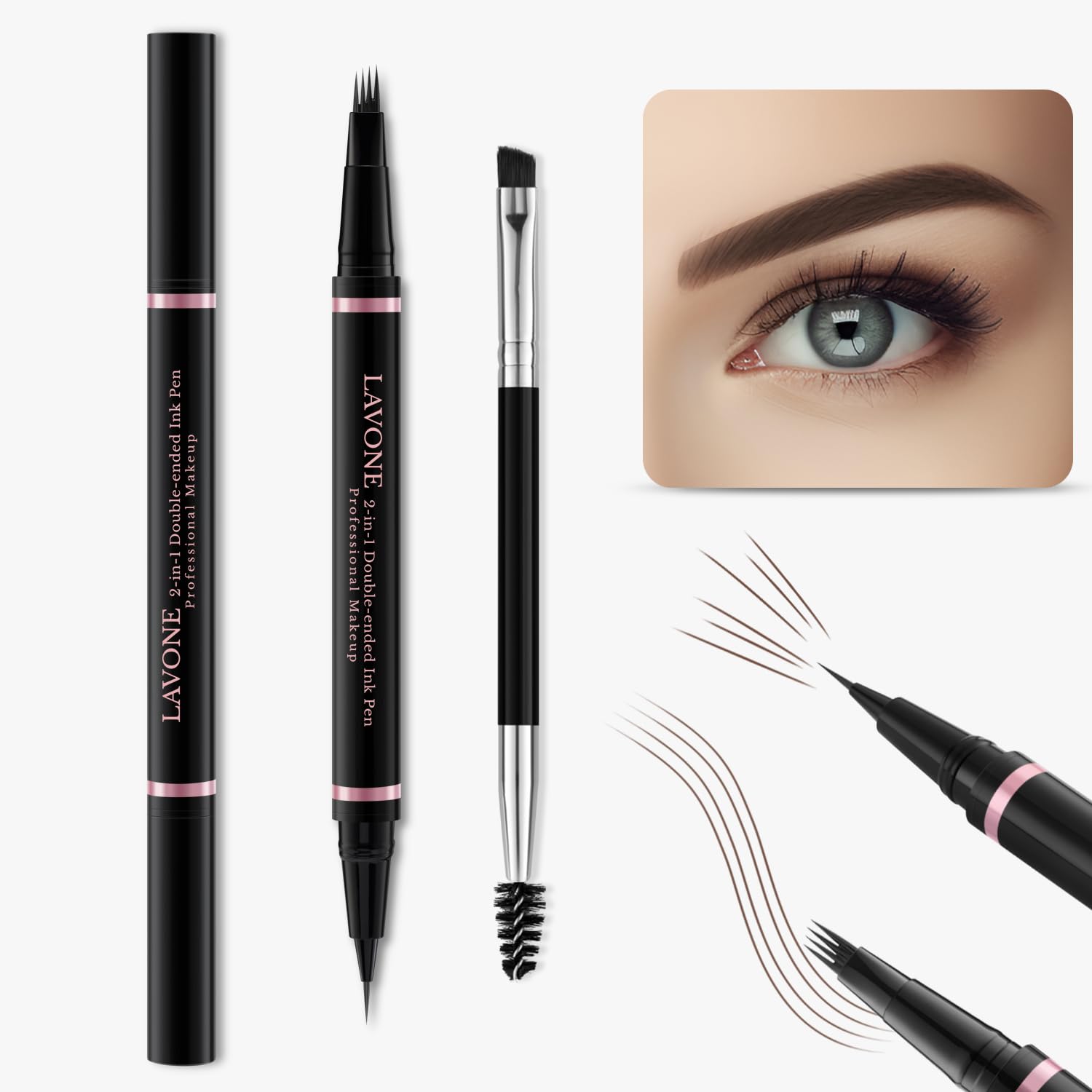 LAVONE eyebrow pomade Brunette provides strong hold for defined shape