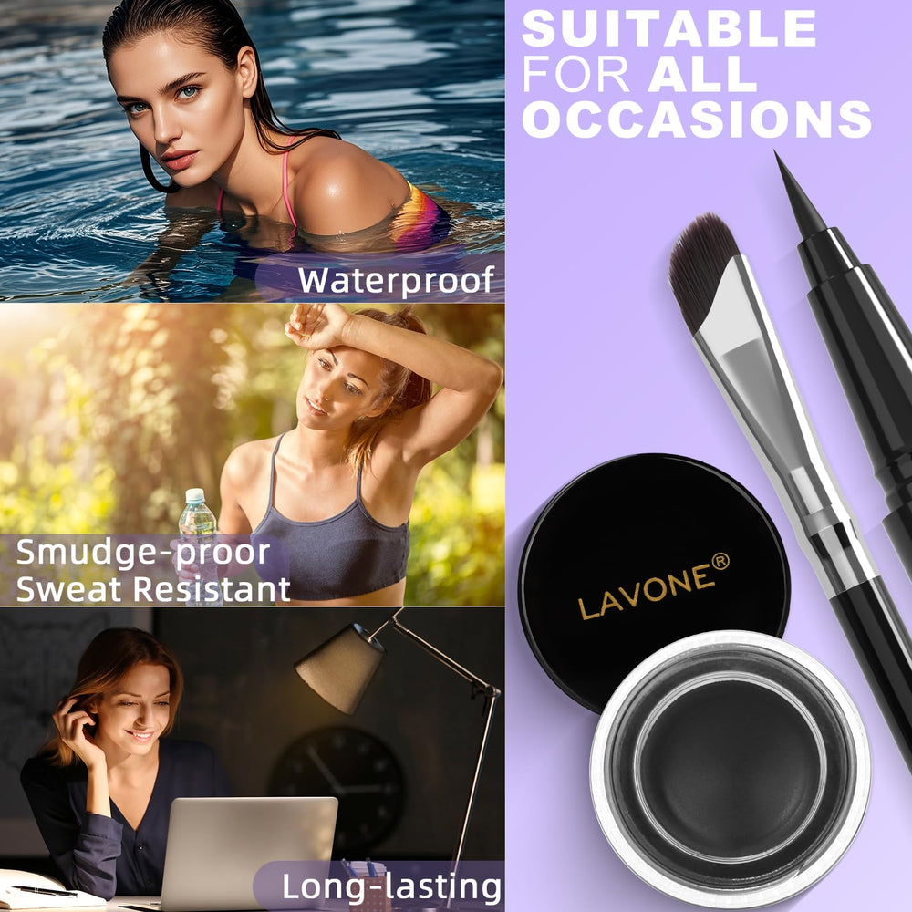 LAVONE Eyeliner Set angled brush precision for lines and angles.