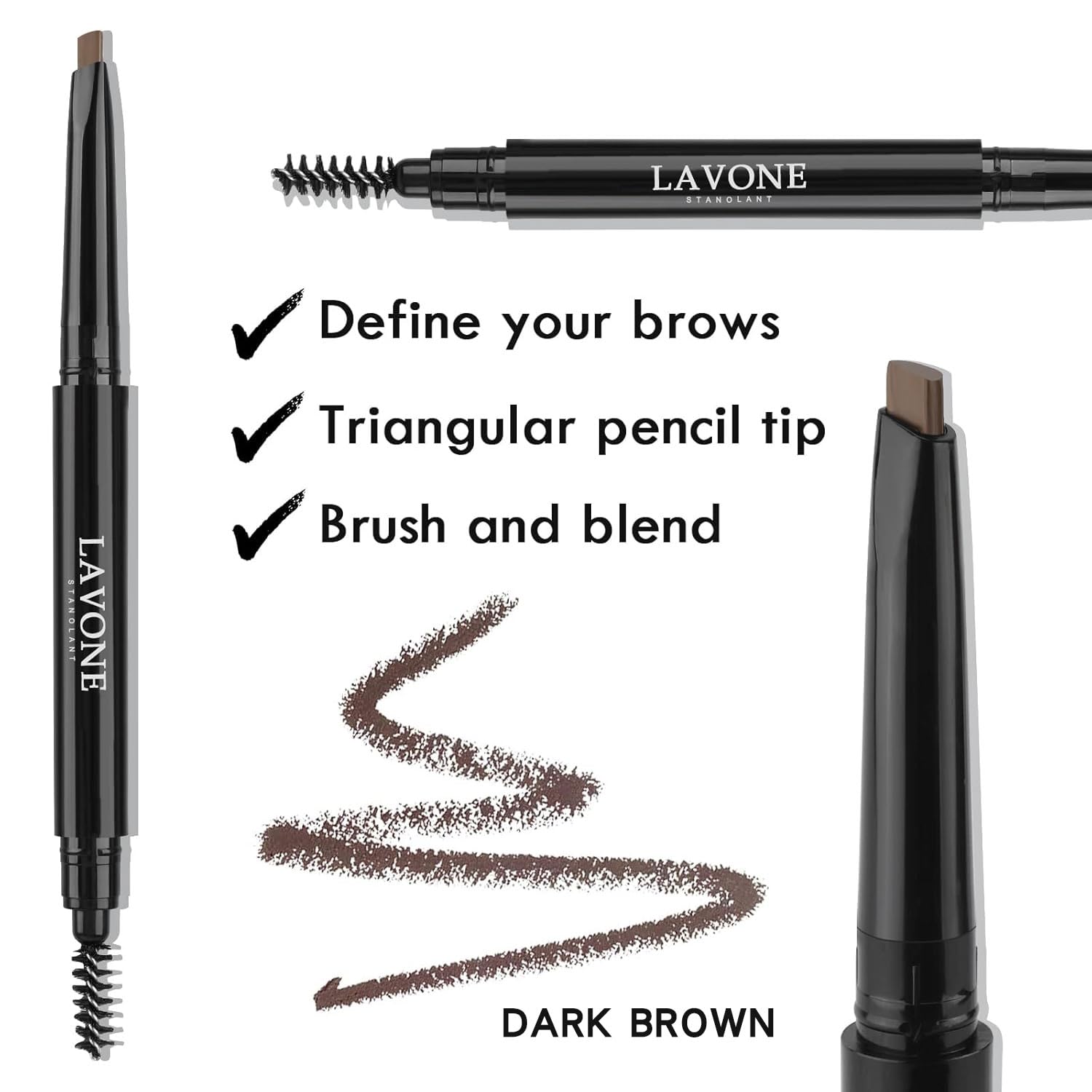 LAVONE liquid eyeliner waterproof black for sharp defined eyes