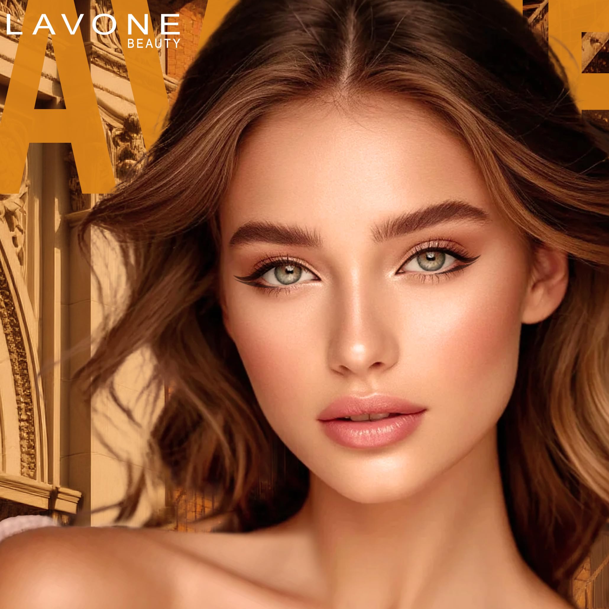 LAVONE makeup kit inside zip pouch travels easily for touch-ups.