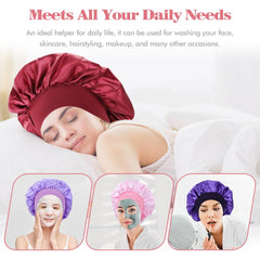 Lawie adjustable bonnet secures fit during sleep with elastic band.