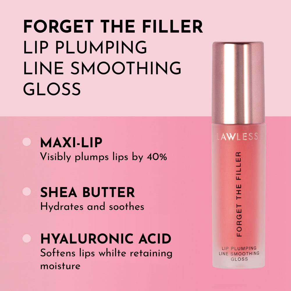 Lawless Forget the Filler lip gloss applying wand demonstrating smooth, comfortable hydrating glide
