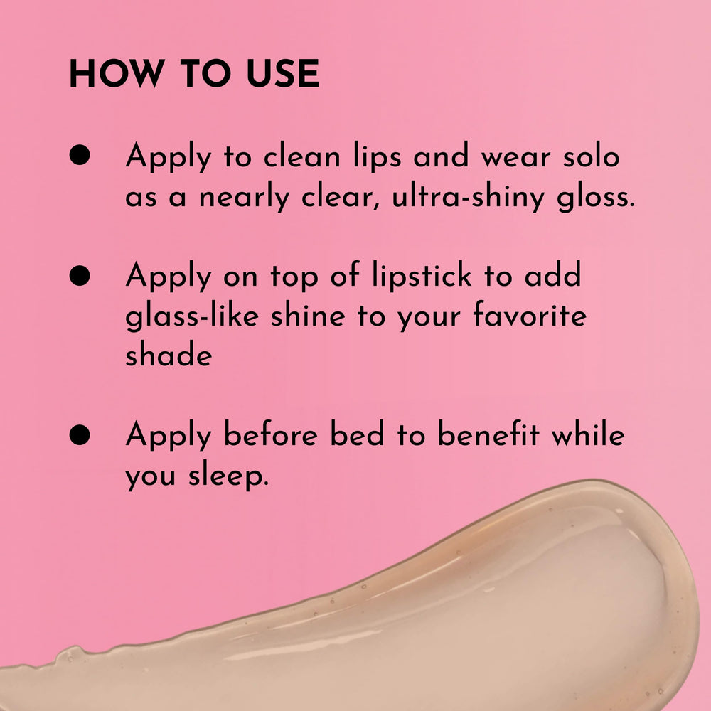 Lawless Forget the Filler gloss close-up highlights Maxi-Lip peptide and shea butter for hydrated lips.
