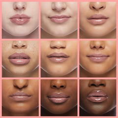 Lawless Forget the Filler gloss on lips showcasing glass-like shine and line-softening look