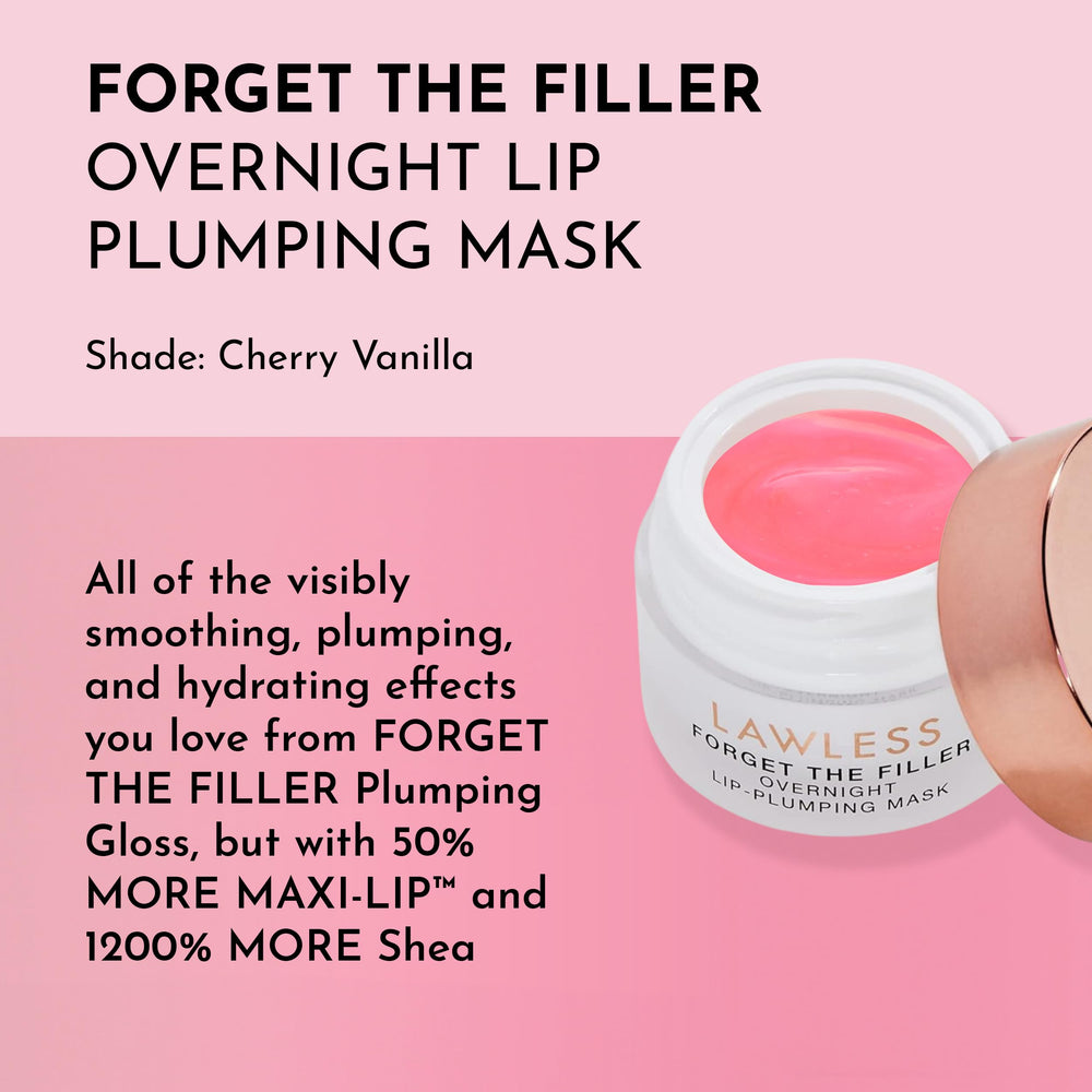 LAWLESS Forget the Filler lip mask being applied to lips for smooth, hydrated mornings.